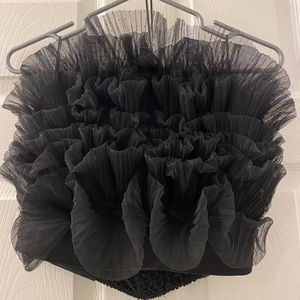 Ruffle tulle crop top